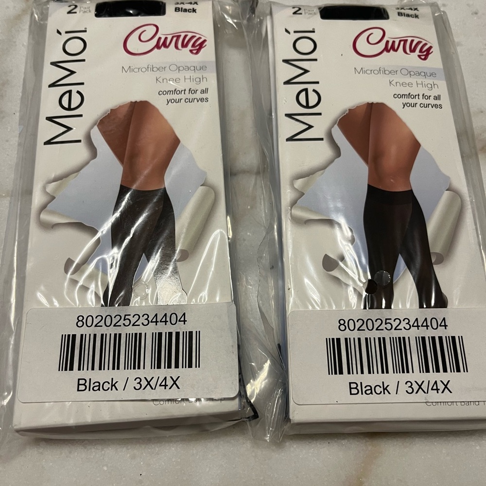 Black Microfiber Opaque Knee Highs